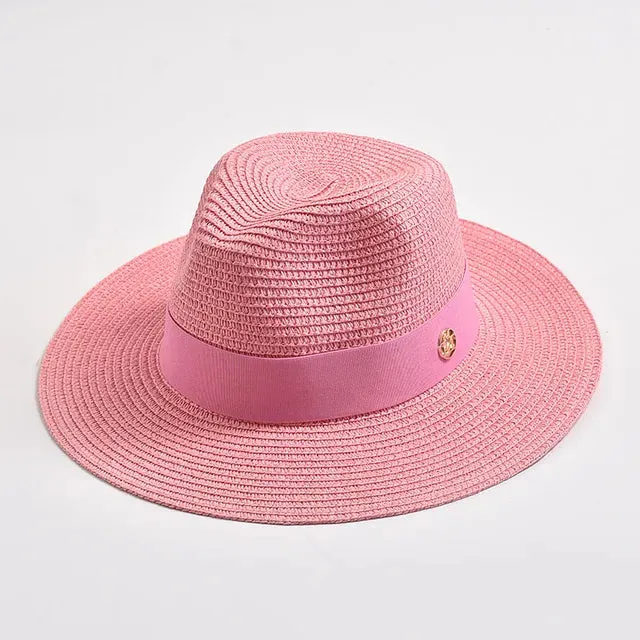 Straw Hats Panama Ribbon Decoration Elegant Luxury Cowboy Hat