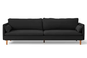 Tirreni 4 Seater Sofa Black Linen Fabric