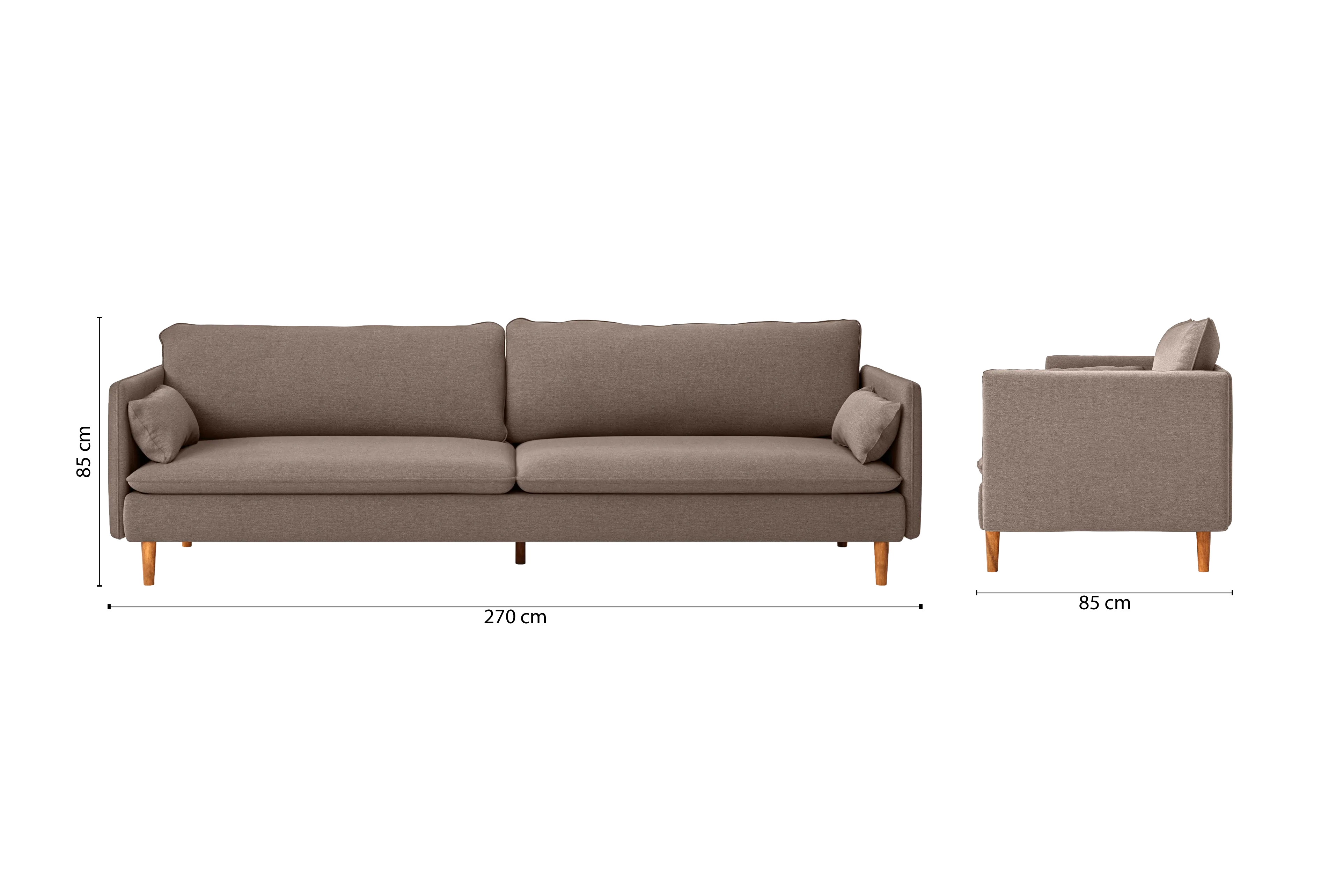 Tirreni 4 Seater Sofa Caramel Linen Fabric