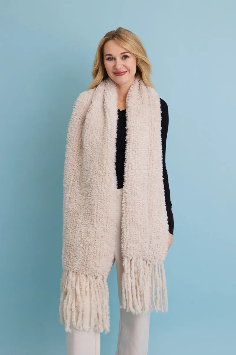 Ultra Soft Boucle Fringe Blanket Scarf