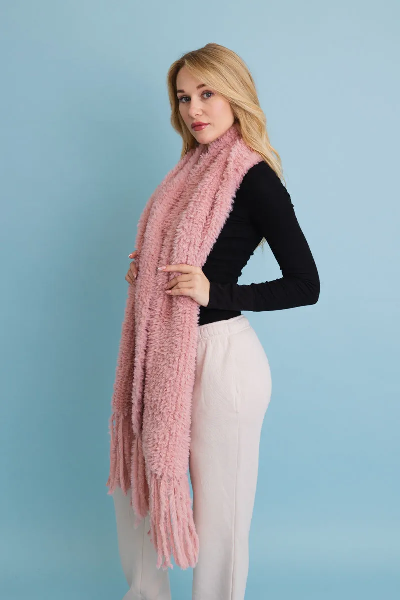 Ultra Soft Boucle Fringe Blanket Scarf