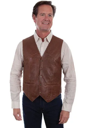 Vintage Mens Brown Leather Vest