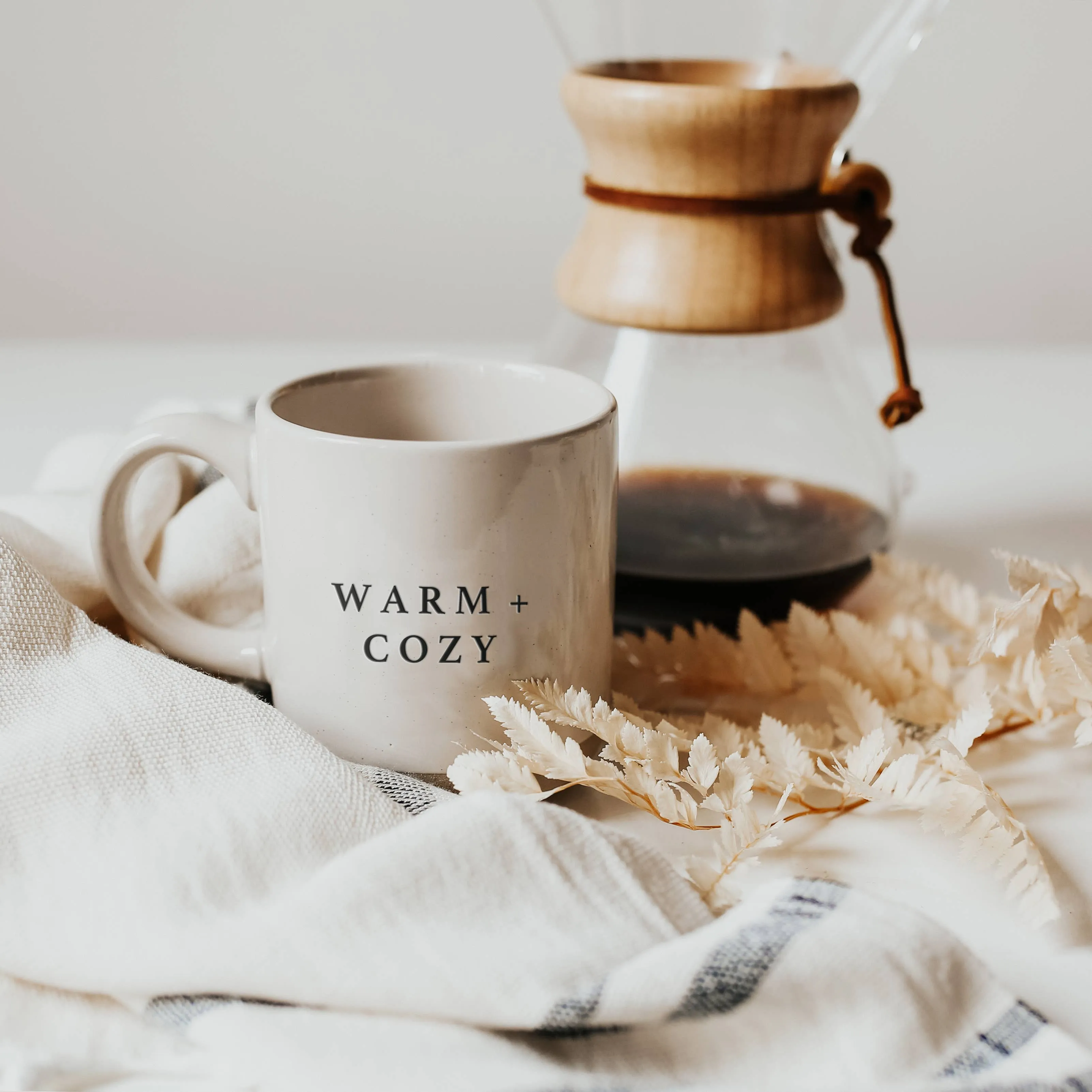 Warm & Cozy Stoneware Coffee Mug-Christmas Home Decor & Gift