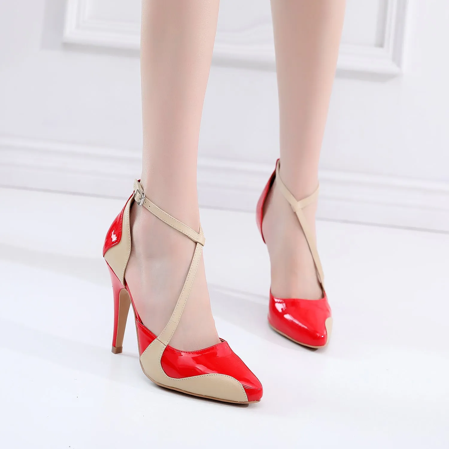 Women's 10cm Heel Microsuede Dance Heels Ballroom Dance Shoes