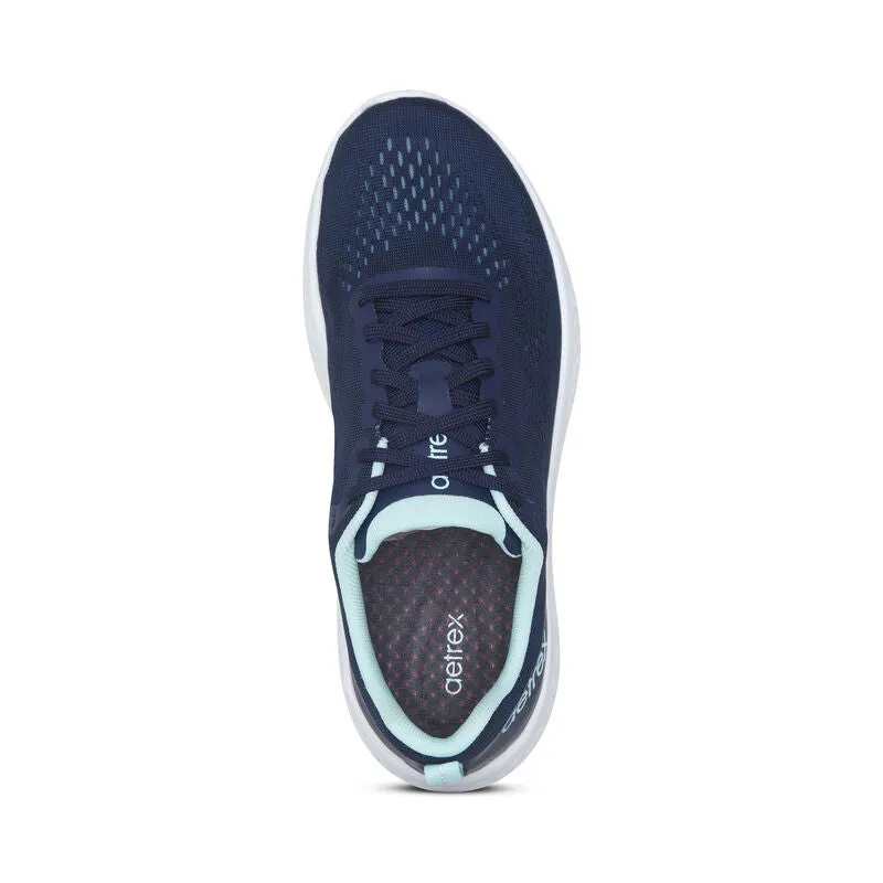 WOMEN'S AETREX DANIKA ARCH SUPPORT SNEAKER | NAVY