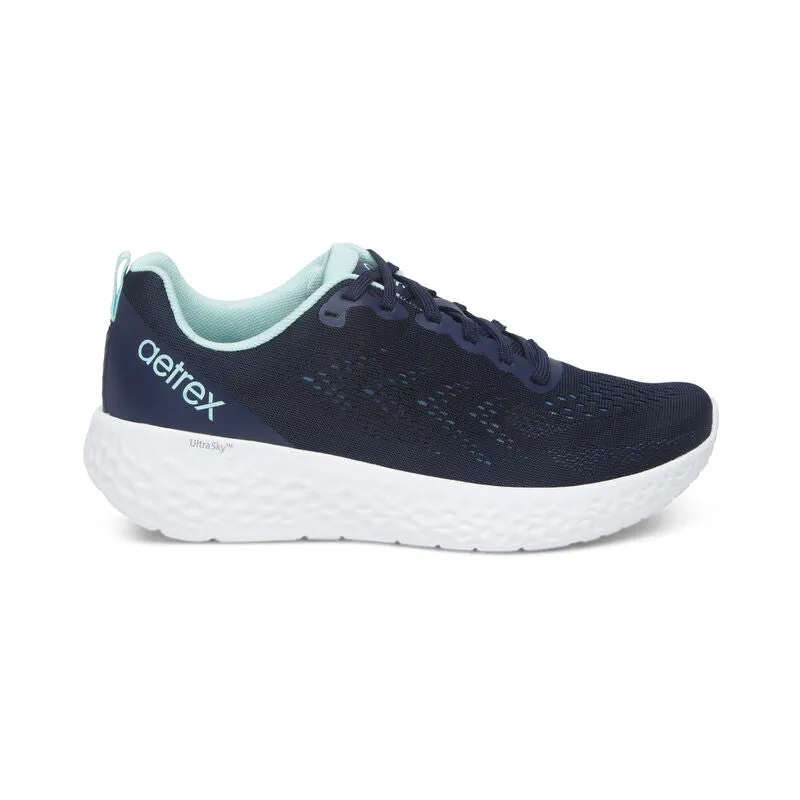 WOMEN'S AETREX DANIKA ARCH SUPPORT SNEAKER | NAVY