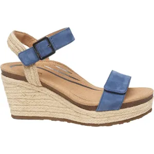 WOMEN'S AETREX SYDNEY QUARTER STRAP ESPADRILLE WEDGE | BLUE