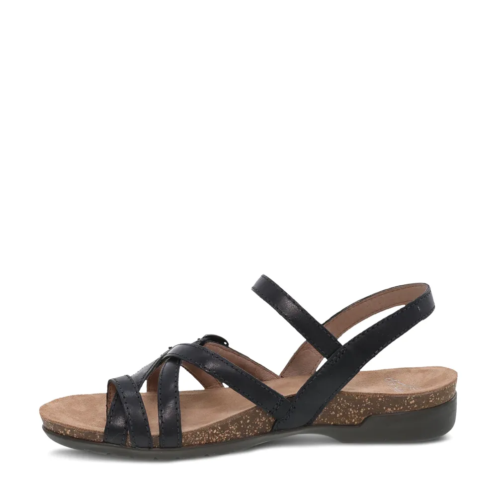 Women's Dansko Roslyn Color: Black Waxy Burnished Sandal