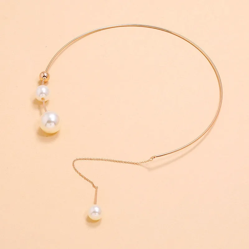 Women's Elegant Pearl Chain Necklace