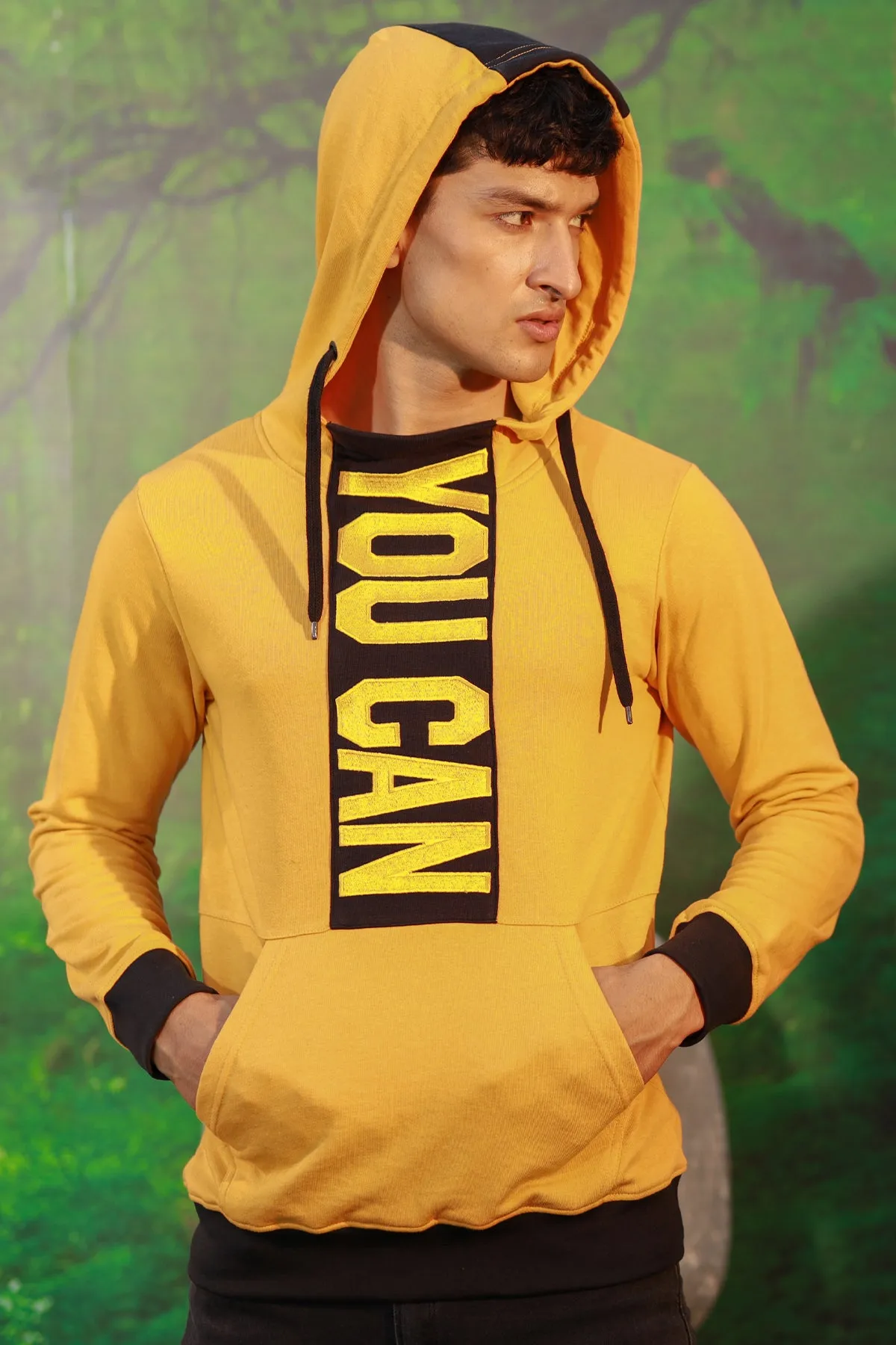 Yellow Embroidered Hoodie - W22 - MH0052R