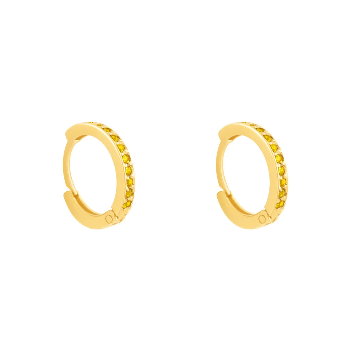 Yellow Gemstone Hoop Earring